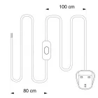 Creative Cables textil lámpakábel Lámpa vezetéke galambszürke pamut kábellel, 1,80 m CINNRC43