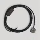 Creative Cables lámpakábel Lámpa vezetékezése fekete fonott kábellel 1,80 m CINNTC04