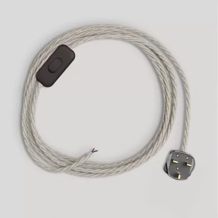 Creative Cables lámpakábel Lámpa vezetéke fehér fonott kábellel, 1,80 m CINNTN01