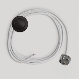   Creative Cables textil lámpakábel Lámpa vezetéke fehér pamut kábellel, 3 m CINPRC01