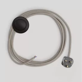   Creative Cables textil lámpakábel Lámpa vezetéke galambszürke pamut kábellel, 3 m CINPRC43