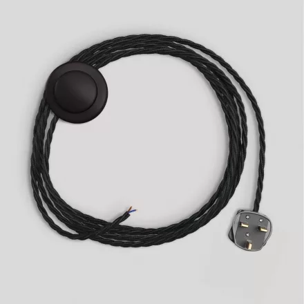 Creative Cables lámpakábel Kábelezés fekete fonott kábellel 3 m CINPTC04