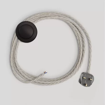 Creative Cables lámpakábel Kábelezés fehér fonott kábellel 3 m CINPTN01