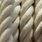 XL elektromos kábel, elektromos kábel 3x0,75. Nyers pamutszövet borítás. Átmérő 16mm.