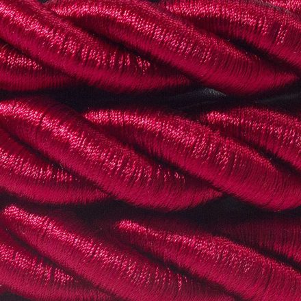 2XL elektromos kábel, elektromos kábel 3x0,75. Fényes sötét bordeaux szövet borítás. Átmérő 24m