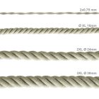 3XL elektromos kábel, elektromos kábel 3x0,75. Természetes vászon szövet borítás. Átmérője 30mm