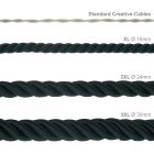 3XL elektromos kábel, elektromos kábel 3x0,75. Fényes sötétzöld szövetborítás. Átmérője 30mm.