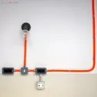 Creative Cables design lámpa Fémbevonatú doboz dupla Schuko aljzattal Creative-Tube-hoz CTBOX-2GER ezüst