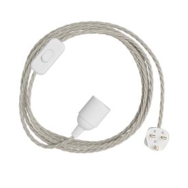   Creative Cables textil lámpakábel SnakeBis Twisted – Kábelezés lámpafoglalattal és sodrott textilkábelekkel FIN142INPBLI30TN01