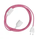 Creative Cables textil lámpakábel SnakeBis Twisted – Kábelezés lámpafoglalattal és sodrott textilkábelekkel FIN142PBLI18TM08