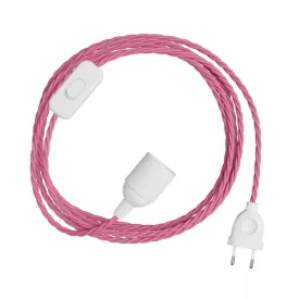   Creative Cables textil lámpakábel SnakeBis Twisted – Kábelezés lámpafoglalattal és sodrott textilkábelekkel FIN142PBLI18TM08
