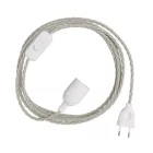 Creative Cables textil lámpakábel SnakeBis Twisted – Kábelezés lámpafoglalattal és sodrott textilkábelekkel FIN142PBLI18TN01