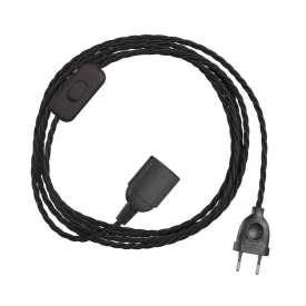   Creative Cables textil lámpakábel SnakeBis Twisted – Kábelezés lámpafoglalattal és sodrott textilkábelekkel FIN142PNLI18TC04