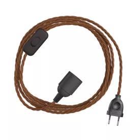   Creative Cables textil lámpakábel SnakeBis Twisted – Kábelezés lámpafoglalattal és sodrott textilkábelekkel FIN142PNLI18TC23