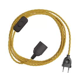   Creative Cables textil lámpakábel SnakeBis Twisted – Kábelezés lámpafoglalattal és sodrott textilkábelekkel FIN142PNLI18TM25