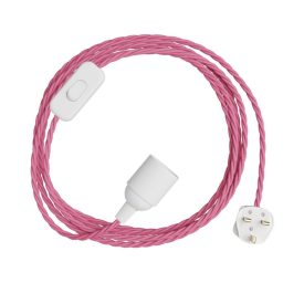   Creative Cables textil lámpakábel SnakeBis Twisted – Kábelezés lámpafoglalattal és sodrott textilkábelekkel FIN272INPBLI30TM08