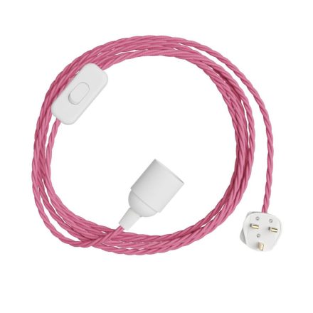 Creative Cables textil lámpakábel SnakeBis Twisted – Kábelezés lámpafoglalattal és sodrott textilkábelekkel FIN272INPBLI30TM08