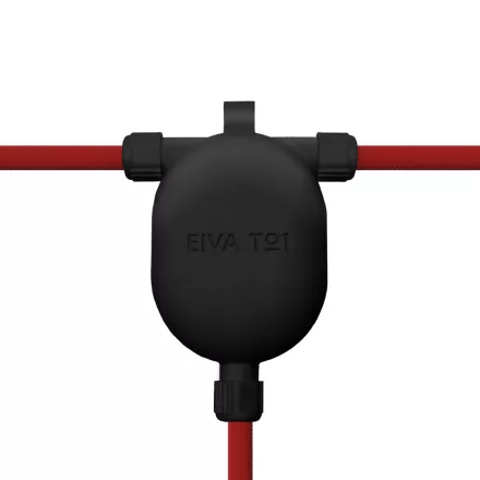 Creative Cables kültéri lámpa EIVA-3, 3-utas kültéri IP65 bepattintható csatlakozó a Modulair rendszerhez fekete