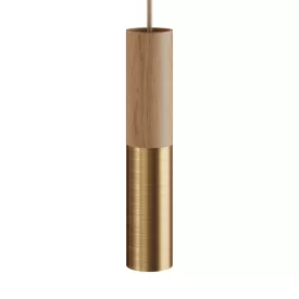   Creative Cables spotlámpa Tub-E14, fa és fém cső spotlámpához, E14 kettős gyűrűs lámpafoglalattal K2SPOTLME14OTS01 bronz