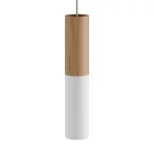 Creative Cables spotlámpa Tub-E14, fa és fém cső spotlámpához, E14 kettős gyűrűs lámpafoglalattal K2SPOTLME14VBO01 fehér