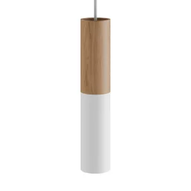  Creative Cables spotlámpa Tub-E14, fa és fém cső spotlámpához, E14 kettős gyűrűs lámpafoglalattal K2SPOTLME14VBO01 fehér