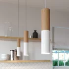 Creative Cables spotlámpa Tub-E14, fa és fém cső spotlámpához, E14 kettős gyűrűs lámpafoglalattal K2SPOTLME14VBO01 fehér