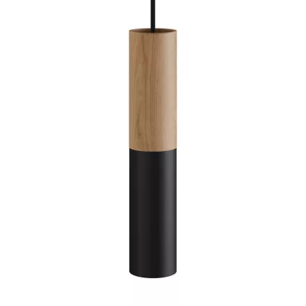 Creative Cables spotlámpa Tub-E14, fa és fém cső spotlámpához, E14 kettős gyűrűs lámpafoglalattal K2SPOTLME14VN01 fekete