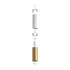 Creative Cables spotlámpa Tub-E14, dupla fémcső spotlámpa, dupla E-14 lámpafoglalattal K2SPOTME14VBOOTS fehér