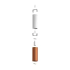 Creative Cables spotlámpa Tub-E14, dupla fémcső spotlámpa, dupla E-14 lámpafoglalattal K2SPOTME14VBORAS fehér
