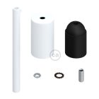 Hengeres fém E27 lámpatartó készlet 15 cm-es kábelbilincssel