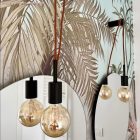 Hengeres fém E27 lámpatartó készlet 7 cm-es kábelbilincssel