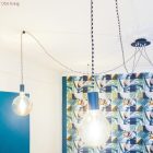 Pasztell fém E27 lámpatartó készlet rejtett kábelbilincssel