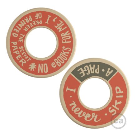 Creative Cables design lámpa MINI-UFO: kétoldalas fa korong READING BALLSH*T kollekció, téma PAGE + KCDW08