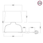 Creative Cables lámpatest Coppa kerámia asztali lámpa Athena lámpaernyővel KEKPARIN01-L