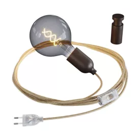   Creative Cables lámpakábel Snake, vezeték fa lámpatartóval és Rolé kábelkapoccsal KFIN272EU-KPASL04