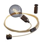 Creative Cables lámpakábel Snake, vezeték fa lámpatartóval és Rolé kábelkapoccsal KFIN272IN-KPASL04-L