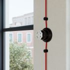 Creative Cables kapcsoló /elterelő készlet fekete porcelán gombbal és talppal