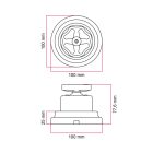 Creative Cables kapcsoló /elterelő készlet fekete porcelán gombbal és talppal