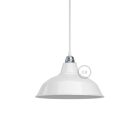 Creative Cables lámpatest Bistrot lámpaernyő csiszolt fémből, E27 foglalattal, 30 cm átmérőjű KPAM10VBL fehér