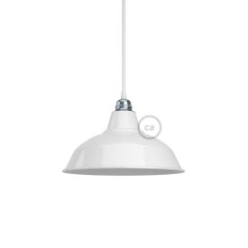   Creative Cables lámpatest Bistrot lámpaernyő csiszolt fémből, E27 foglalattal, 30 cm átmérőjű KPAM10VBL fehér