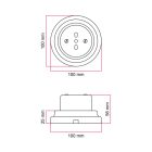 Creative Cables design lámpa Olasz kétpólusú aljzat készlet 10/16A falra szerelhető és porcelán talppal
