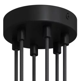   Creative Cables mennyezeti rózsa Hengeres fém 6 lyukas mennyezeti rozetta készlet KRM126FVNTERM fekete