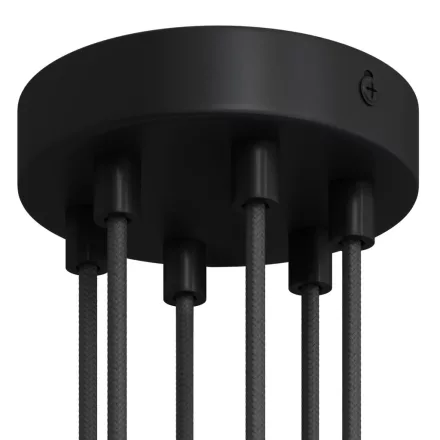 Creative Cables mennyezeti rózsa Hengeres fém 6 lyukas mennyezeti rozetta készlet KRM126FVNTERM fekete