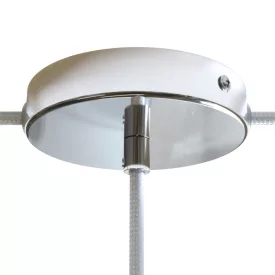   Creative Cables mennyezeti rózsa Hengeres fém 1 központi lyuk + 2 oldalsó lyuk mennyezeti KRM12FC2LCRTERM