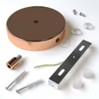 Creative Cables mennyezeti rózsa Hengeres fém 1 központi lyuk + 2 oldalsó lyuk mennyezeti KRM12FC2LRATERM