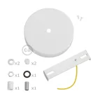 Creative Cables mennyezeti rózsa Hengeres fém 1 központi lyuk + 2 oldalsó lyuk mennyezeti KRM12FC2LVBOTERM