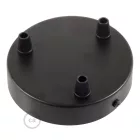 Creative-Cables Cylindrical metal 3-hole ceiling rose kit black KRM573FVN mennyezeti rózsa feke
