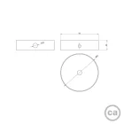 Creative Cables mennyezeti rózsa Készlet Mini fém hengeres rozetta 1 központi és 2 oldalsó KRM83FC2LOTS
