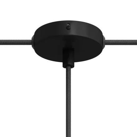 Creative Cables mennyezeti rózsa Készlet Mini fém hengeres rozetta 1 központi és 2 oldalsó M83FC2LVNTERM fekete