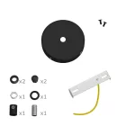 Creative Cables mennyezeti rózsa Készlet Mini fém hengeres rozetta 1 központi és 2 oldalsó M83FC2LVNTERM fekete